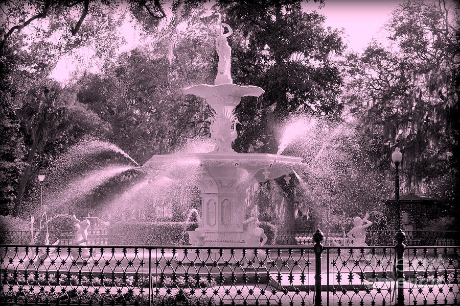 Forsyth Park Fountain in Pink Photograph by Carol Groenen