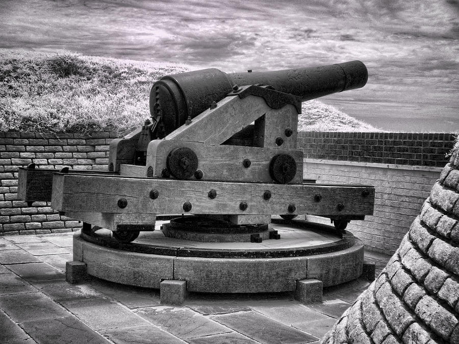 Fort Moultrie Canon - Infrared Photograph by Bill Barber