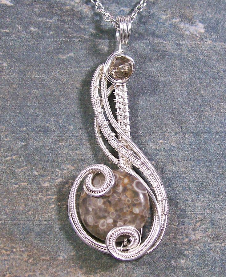 Necklace Jewelry - Fossil Cowry Coriolis Pendant by Heather Jordan