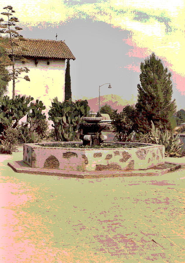 Fountain at Mission San Miguel Photograph by Padre Art