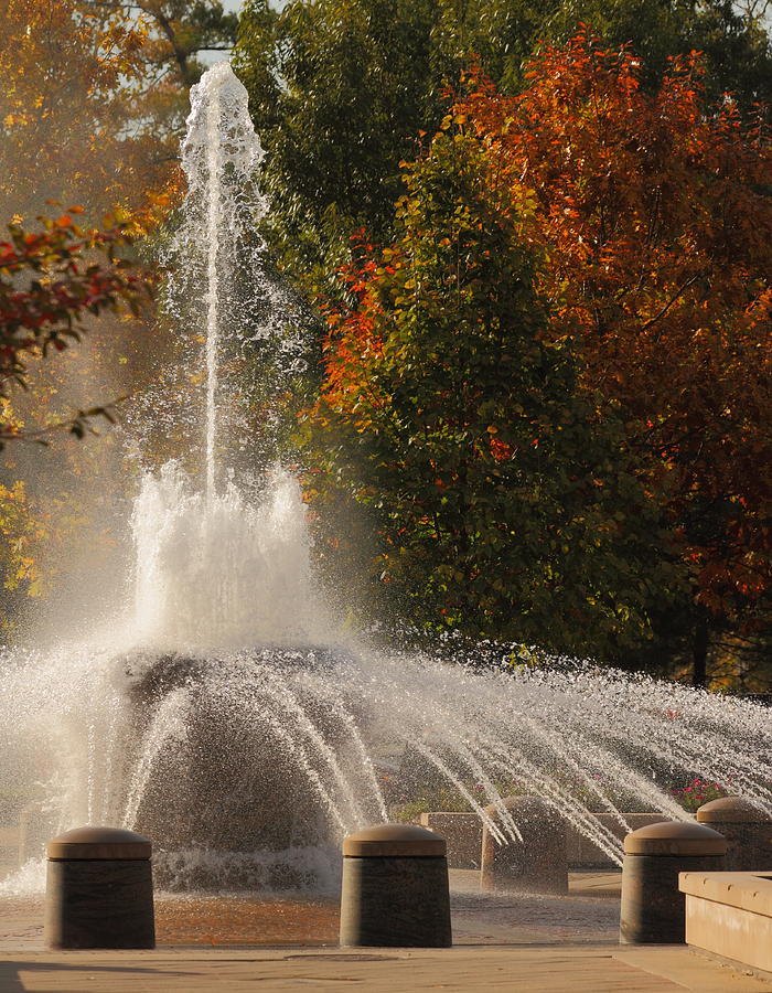 Fountain in fall Photograph by Coby Cooper