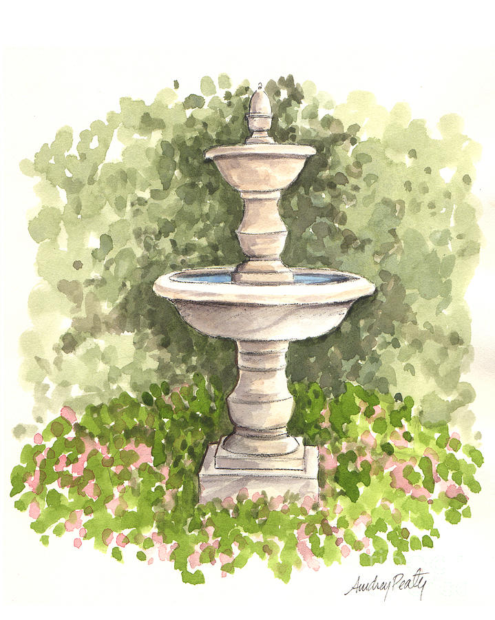 Fountain One Painting by Audrey Peaty