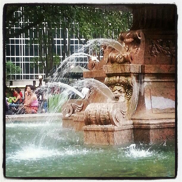 Summer Photograph - #fountain #water #bryantpark #nyc by Sacred Urban