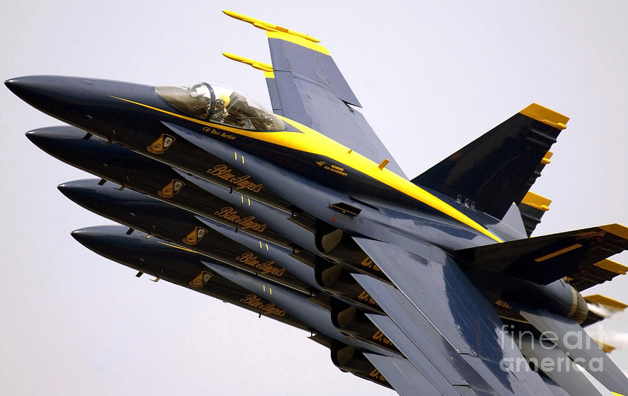 Four Blue Angels Fa-18c Hornets Perform Photograph by Stocktrek Images