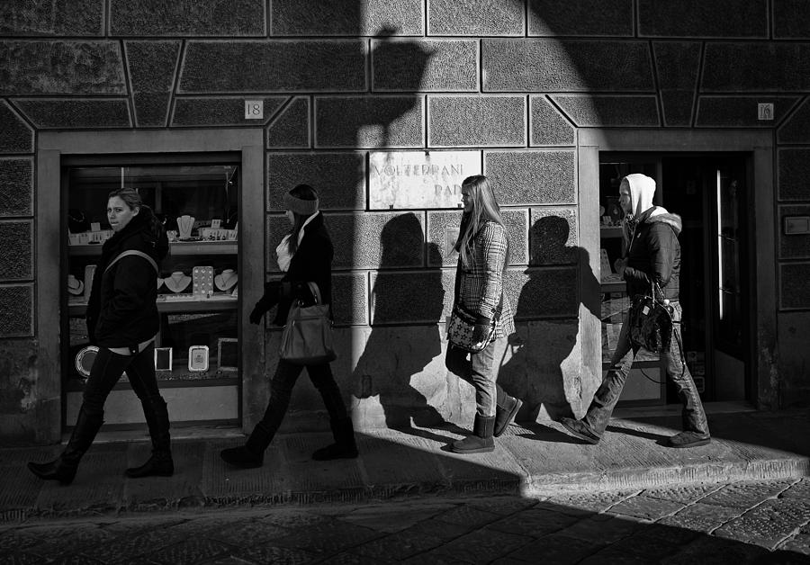 Four girls and two shadows Photograph by Michael Avory - Fine Art America