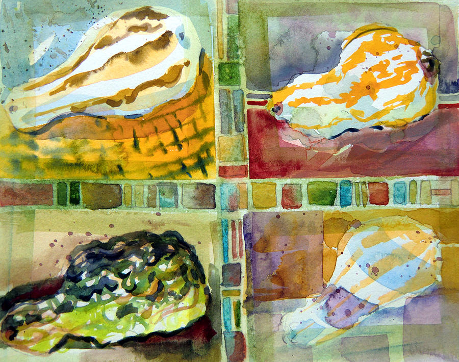 Vegetable Painting - Four Gourds by Mindy Newman