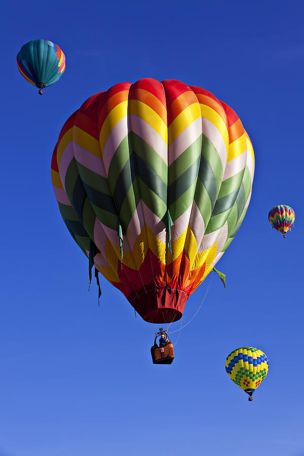 Four Hot Air Balloons Photograph by Garry Gay