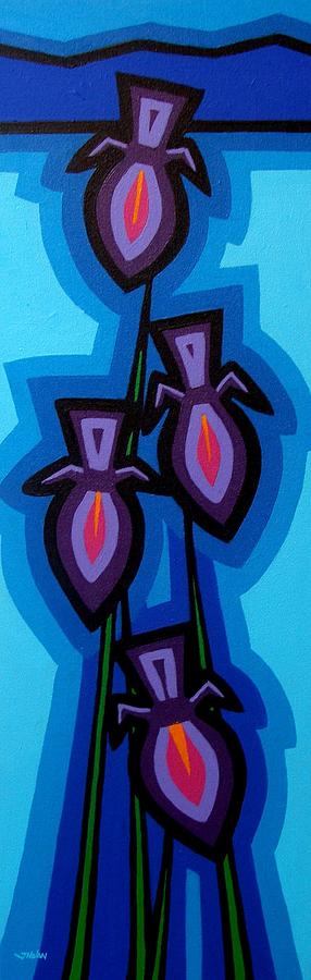Iris Painting - Four Irises by John  Nolan