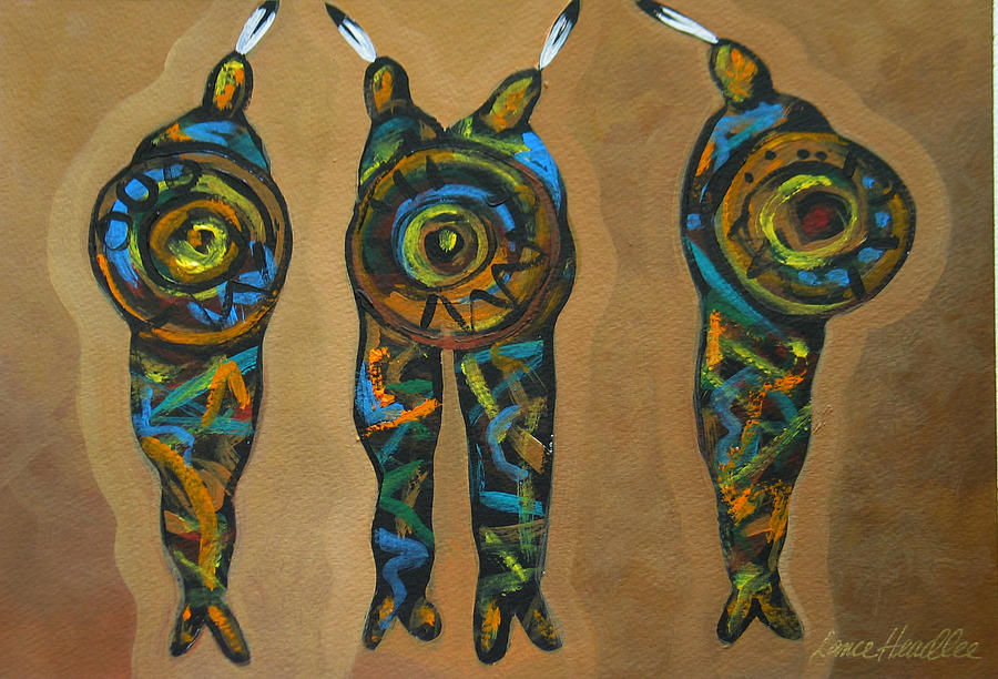 Abstract Painting - Four Natives by Lance Headlee