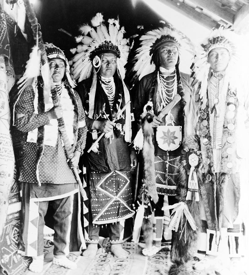 Four Nez Percé Indians, Dressed Photograph by Everett