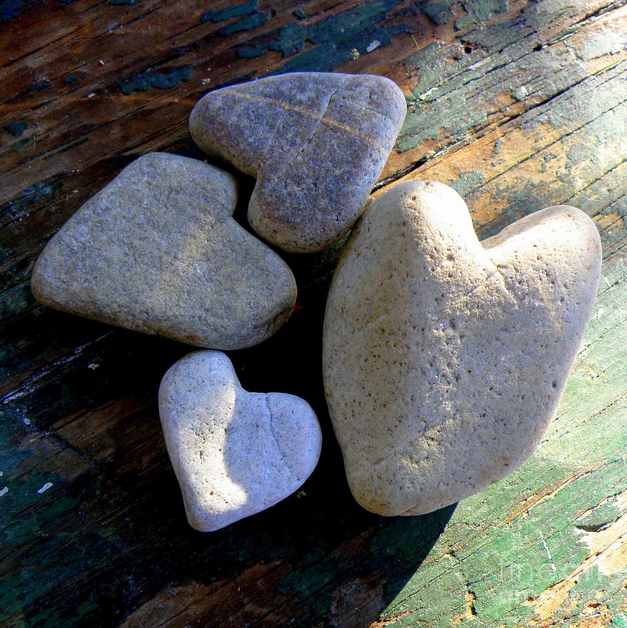 Nature Photograph - Four Stone Hearts by Lainie Wrightson