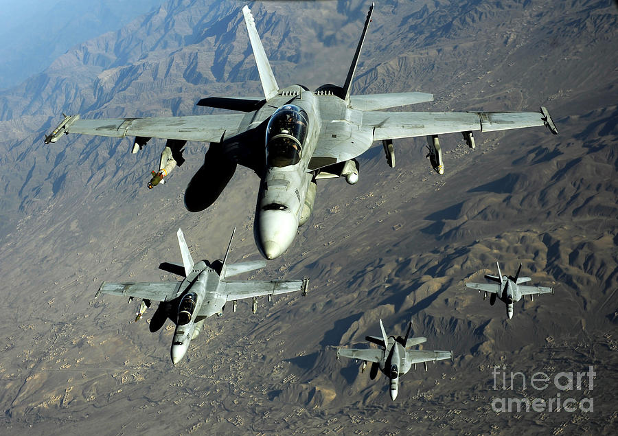 Four U.s. Navy Fa-18 Hornet Aircraft Photograph by Stocktrek Images