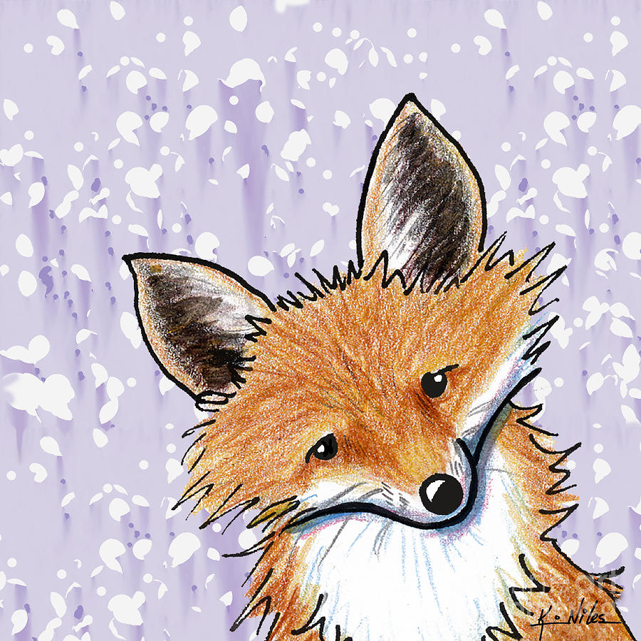 Fox On Lavender Digital Art by Kim Niles