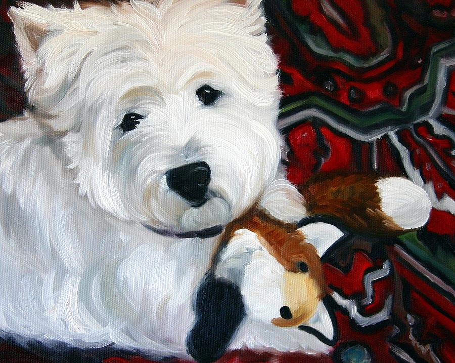 Dog Painting - Foxy Lady by Mary Sparrow