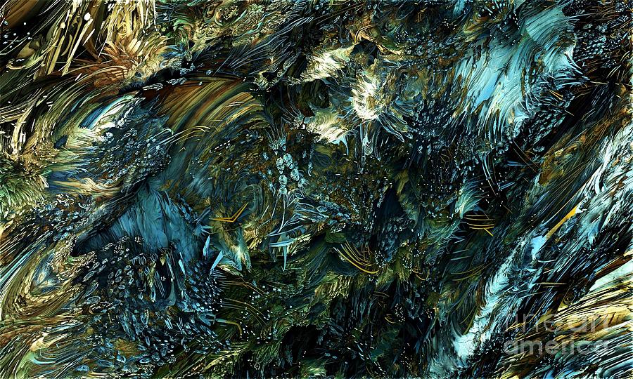 Abstract Digital Art - Fractal - Chaos in blue by Bernard MICHEL