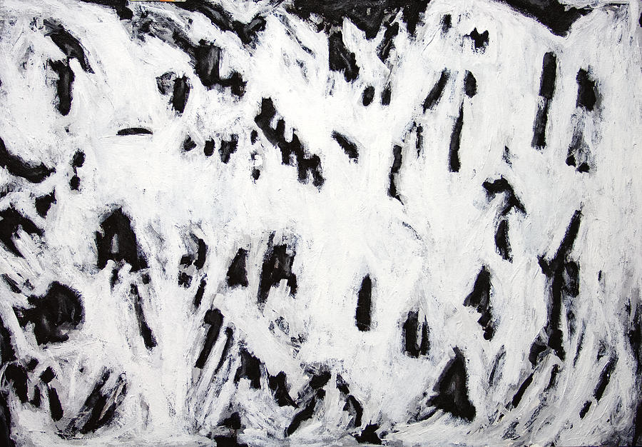 Black And White Painting - Fractal Bones by Kazuya Akimoto