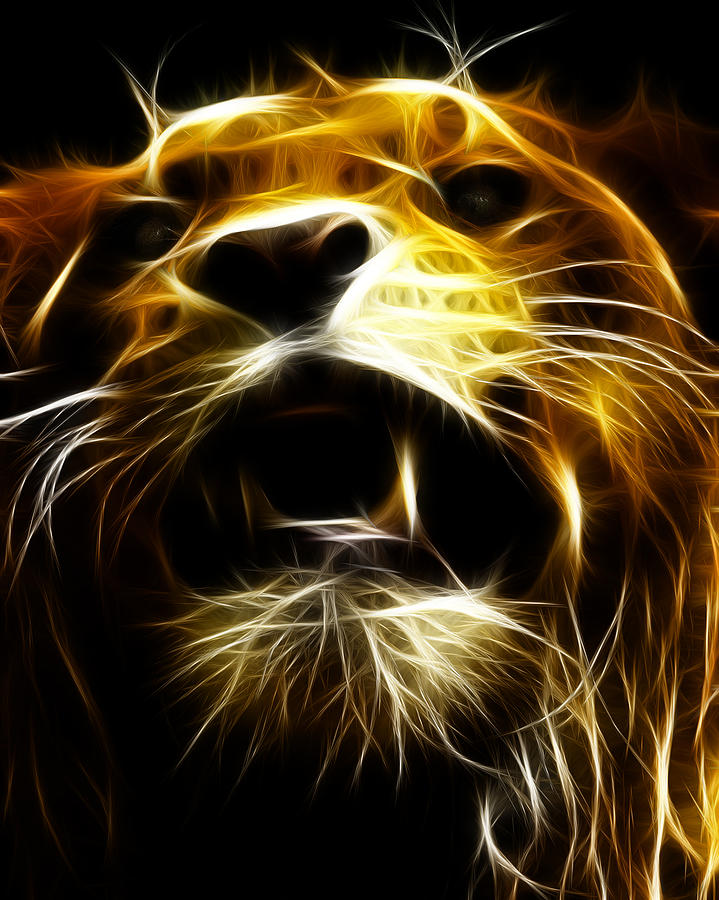 Fractal Lion 2 Digital Art by Wade Aiken