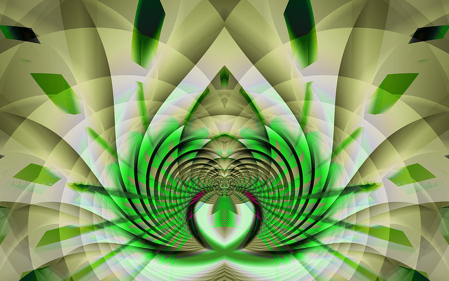 Fractal Lotus Digital Art by Frederic Durville