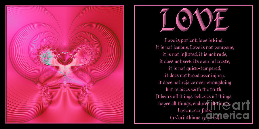 Fractal Love 1 Corinthians 13 Digital Art by Rose Santuci-Sofranko