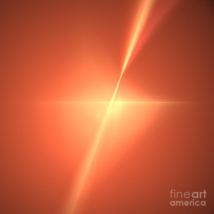Fractal Orange Star Digital Art by Henrik Lehnerer