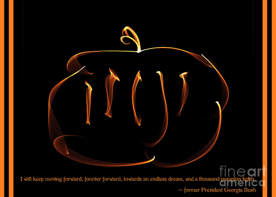 Fractal Pumpkin with quote Digital Art by Renee Trenholm