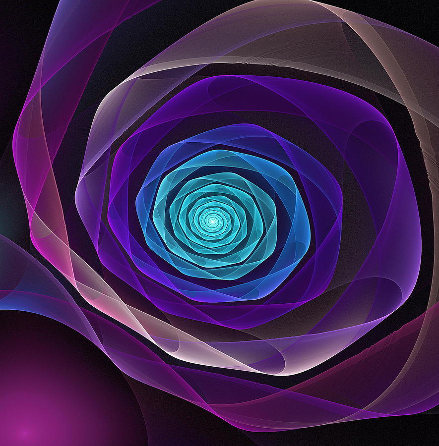 Flower Digital Art - Fractal Rose by Pam Blackstone