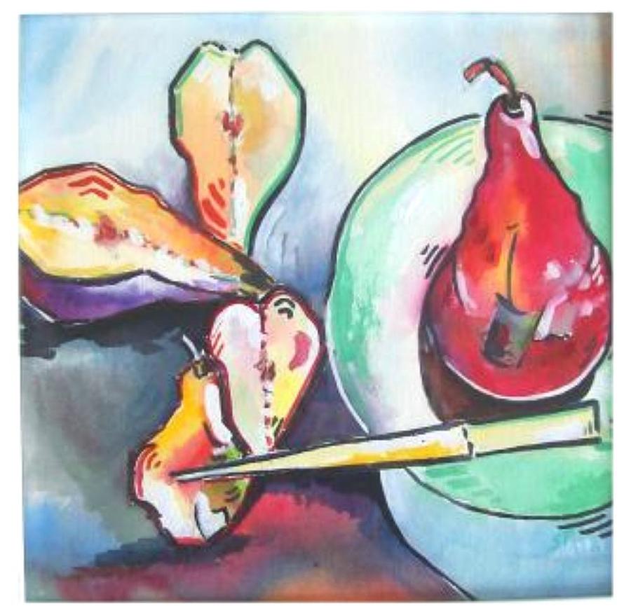 Still Life Painting - Fractured Apple by Sue Prideaux