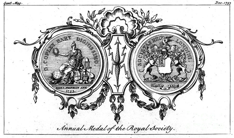 1753 Photograph - Franklin: Copley Medal by Granger