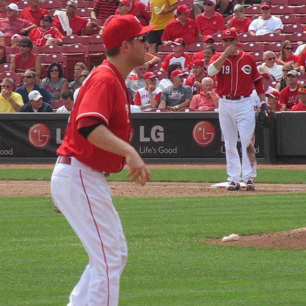 Cincinnati Photograph - Frazier And Votto. #reds by Heather Anne