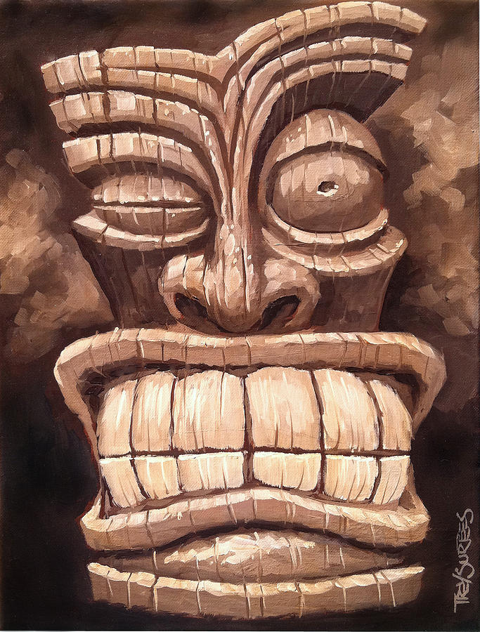 Jungle Painting - Freaky Tiki Man 1 by Trey Surtees