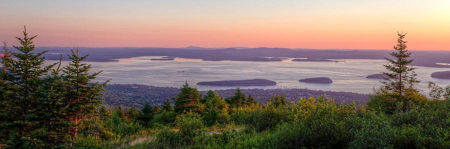 Frenchmans Bay from Cadillac Mountain Panorama Photograph by At Lands End Photography