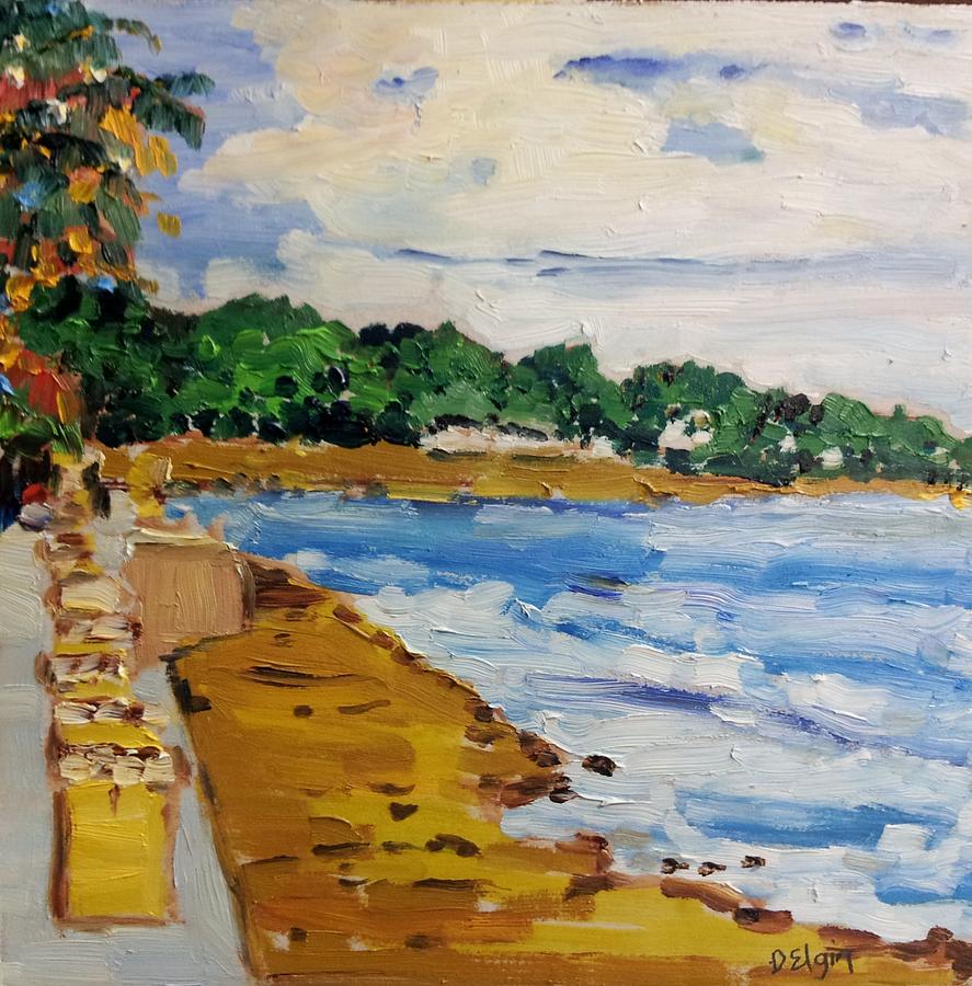 Beach Painting - Frederiksted by the Pier by Diane Elgin