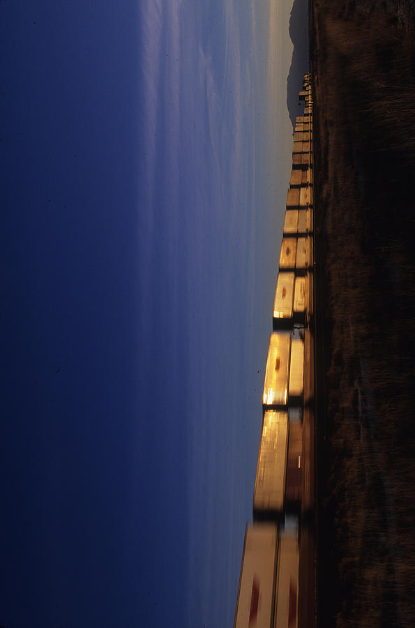 Train Photograph - Freight Train Blur by Susan  Benson