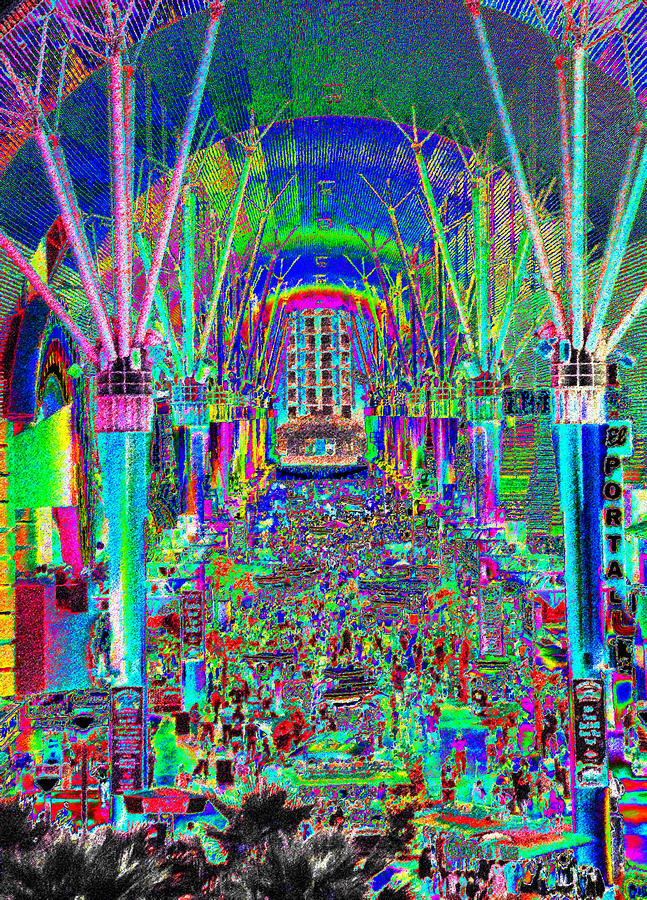 Fremont Street Experience Painting - Fremont Street Experience Nevada by David Lee Thompson