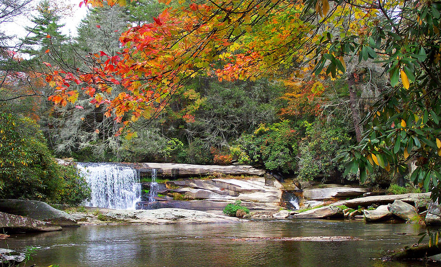 French Broad Waterfall in the Fall Photograph by Duane McCullough