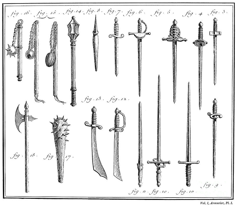 French Chivalric Weapons Photograph by Granger