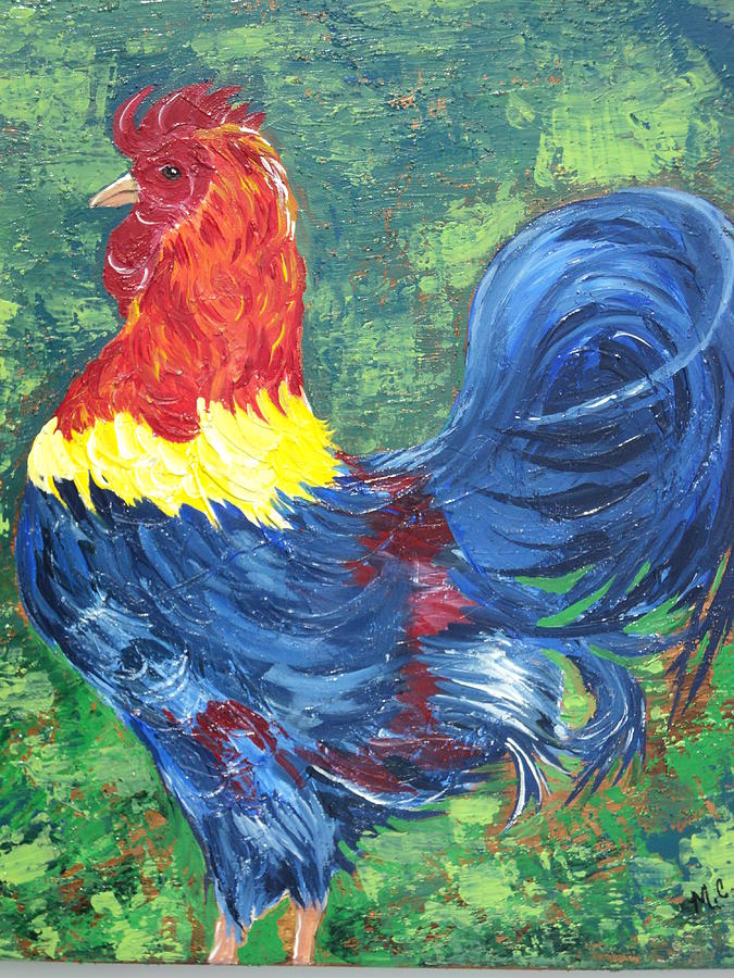 French Country Rooster Painting - French Country Rooster Fine Art Print