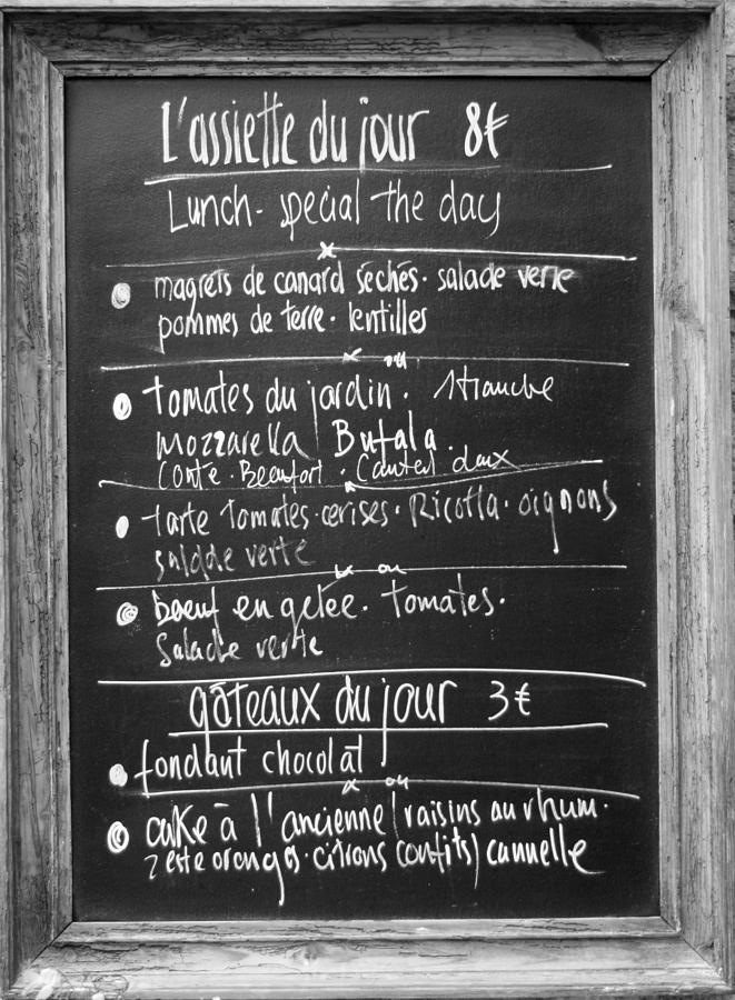 French Menu Photograph by Georgia Clare