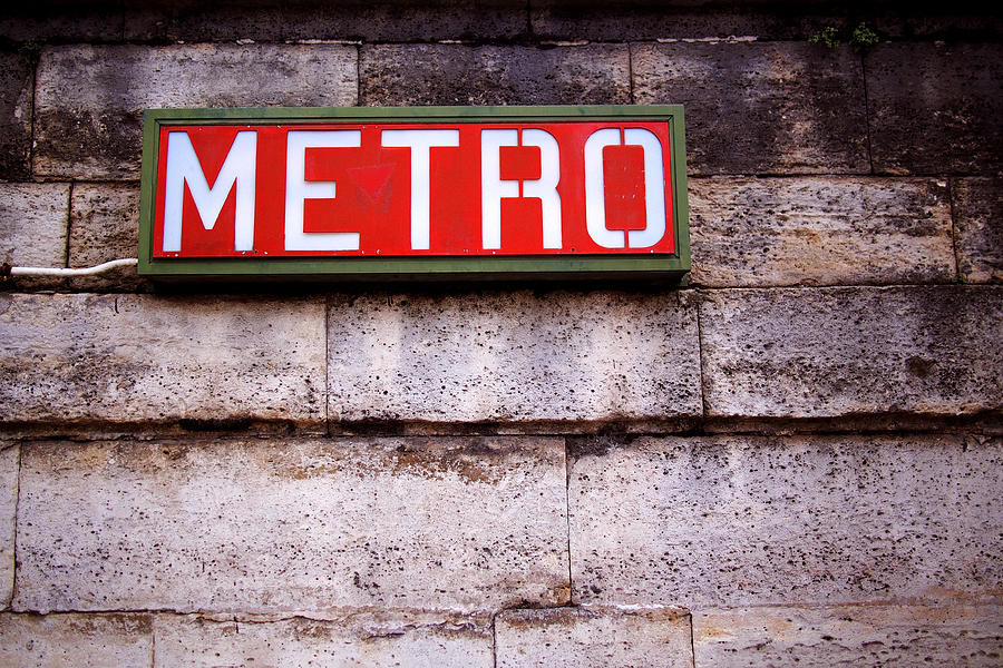 Paris Photograph - French Metro Sign by Kelsey Horne
