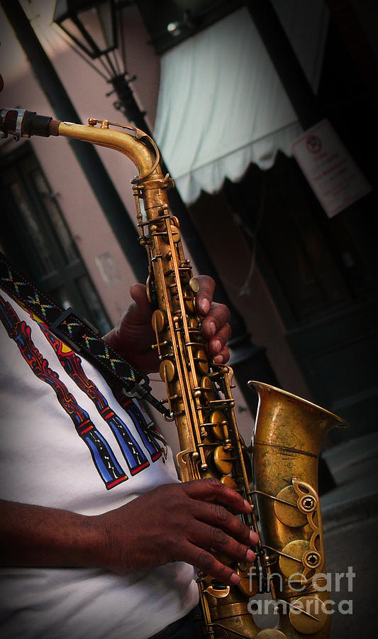 French Quarter Sax Player Photograph by Jeanne  Woods