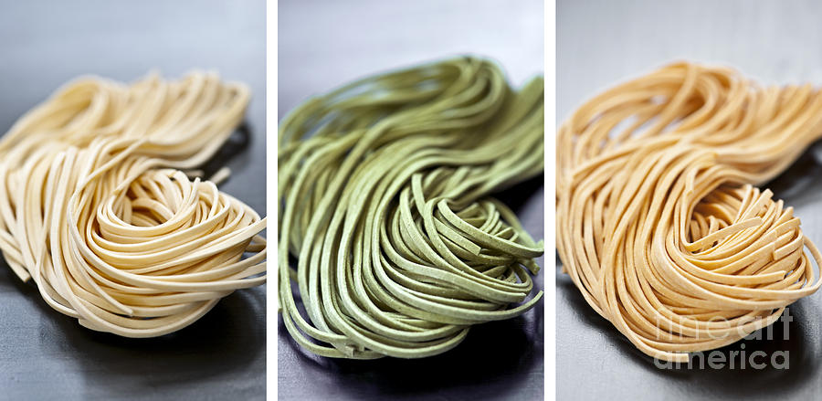 Spinach Photograph - Fresh tagliolini pasta by Elena Elisseeva