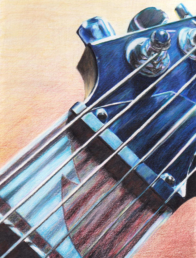 Guitar Still Life Drawing - Fret by George Wagner