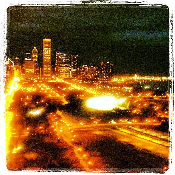 Chicago Photograph - #fridaynight #chicago #skyline by Rachel Z