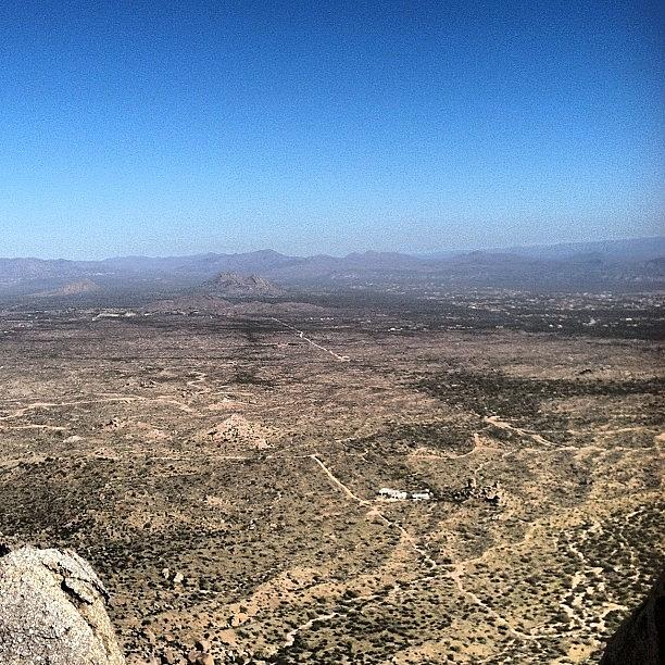 Desert Photograph - From The Top Of Toms Thumb. 6 Miles by John Schultz