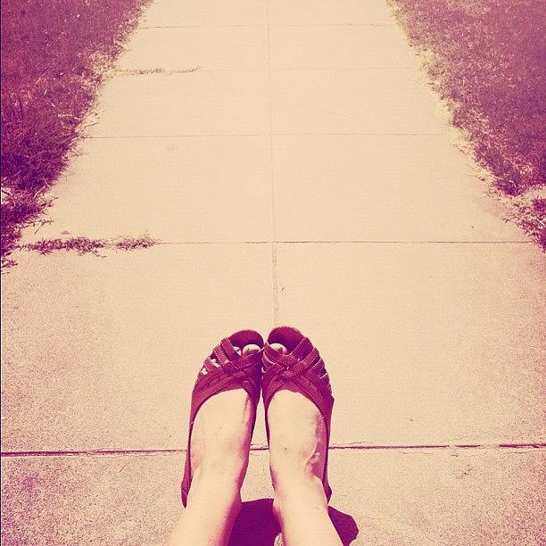 Summer Photograph - #fromwhereisit #shoes #feet #sidewalk by Allison Faulkner