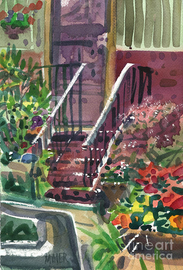 Front Steps Painting by Donald Maier