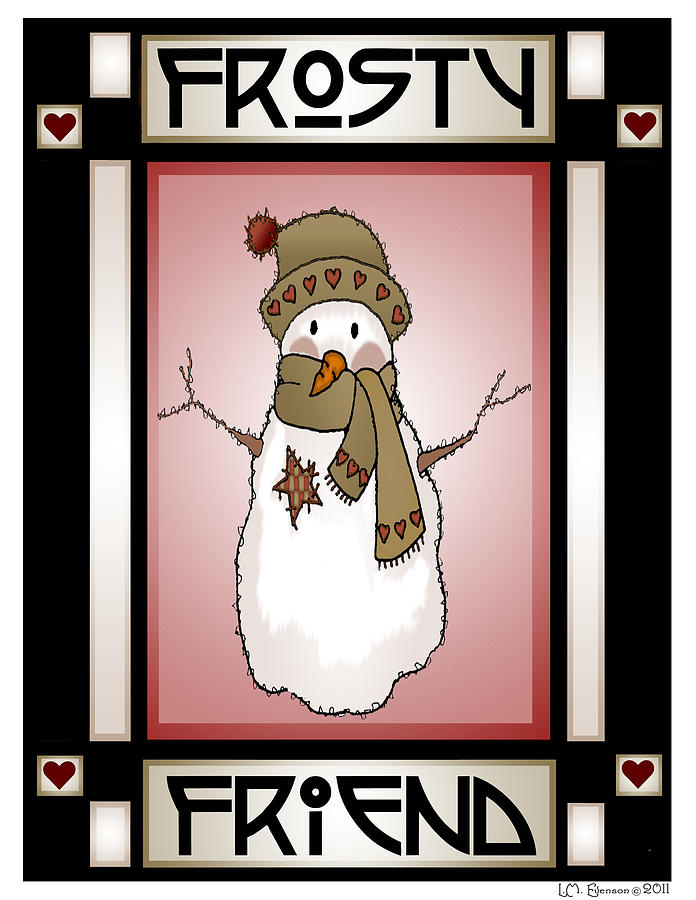 Frosty Friend Snowman 3 Digital Art by Lynn Evenson