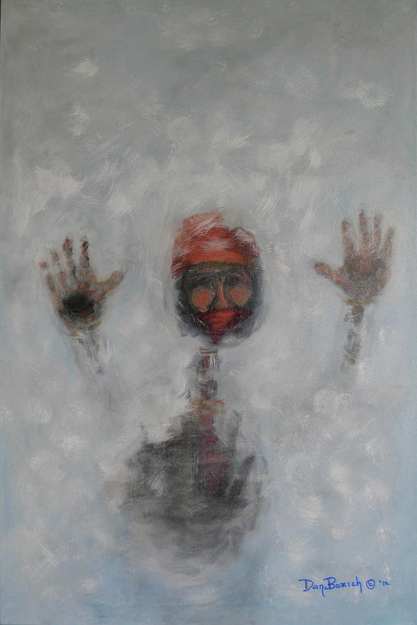 Winter Painting - Frosty Window by Dan Bozich Winter Painting - Frosty Window by Dan Bozich