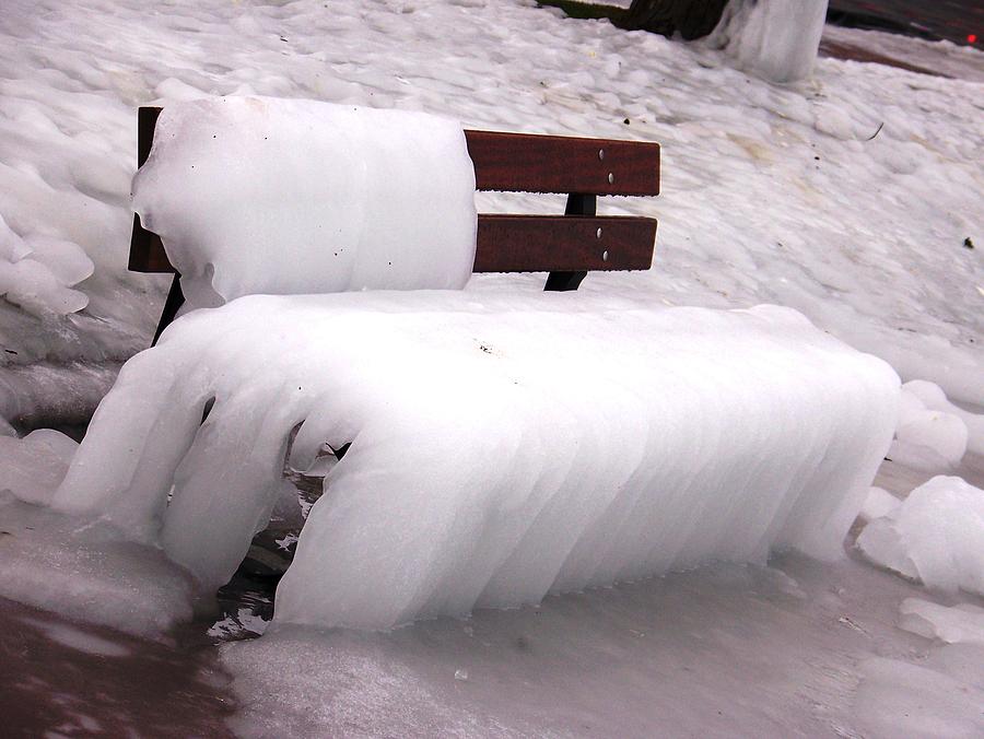Frozen Bench Photograph by Sunil Bhardwaj