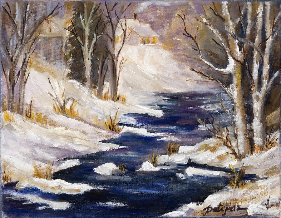 Frozen Colorado Creek Painting by Pati Pelz